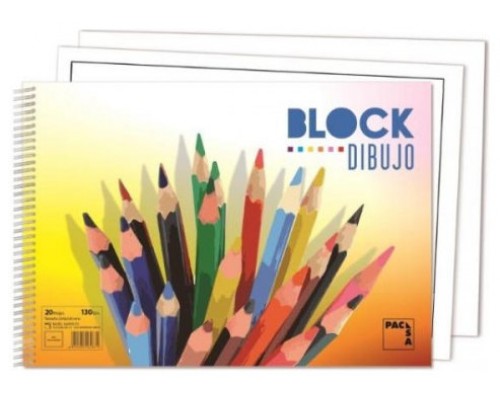 BLOCKS DE DIBUJO COLOURS 130GR.TAMAÑO FOLIO 20 HOJAS LISO SIN RECUADRO PACSA 18837 (MIN10) (Espera 4 dias)