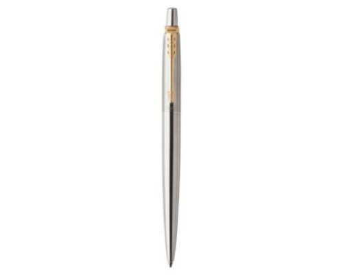 BOLÍGRAFO RETRÁCTIL JOTTER DE ACERO INOXIDABLE CON RIBETE DORADO PUNTO MEDIO TINTA AZUL PARKER 1953182 (Espera 4 dias)