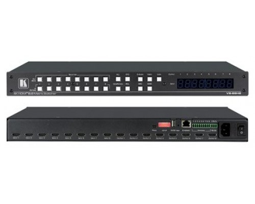 KRAMER VS-88H2 8X8 4K HDR HDCP 2.2 MATRIX SWITCHER WITH DIGITAL AUDIO ROUTING (Espera 4 dias)