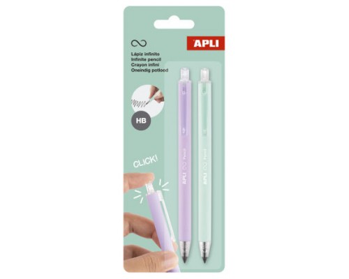 PACK 2 LAPICES RETRACTIL INFINITO LILA/VERDE APLI 20065 (Espera 4 dias)