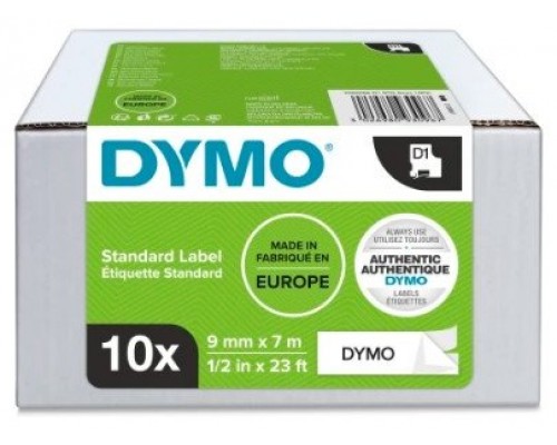 MULTIPACK 10 CINTAS DYMO D1 9MMX7M NEGRO/BLANCO DYMO 2093096 (Espera 4 dias)