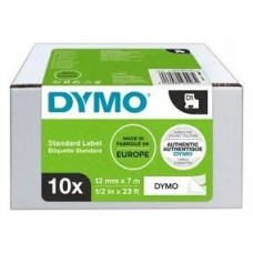 DYMO Cinta LM D1 Multipack 12mmx7mVALUE PACK (S0720530 10 rollos) Negro/Blanco