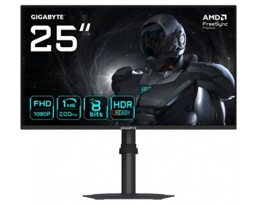 GIGABYTE G25F2 Monitor Gaming 24,5" FHD – 1920 x 1080, 200Hz, 1ms, 300 cd/m², DisplayHDR 10, HDMI 2.0, DisplayPort 1.4 (Espera 4 dias)