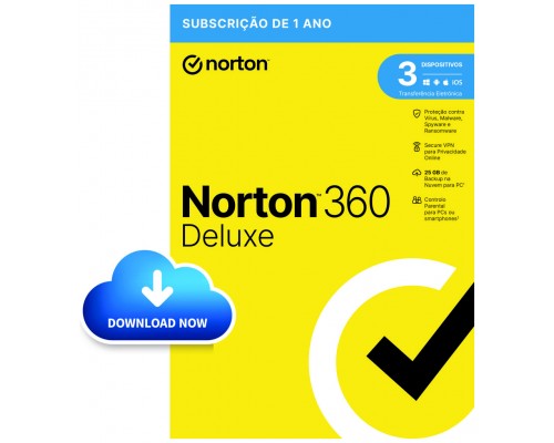 NORTON 360 DELUXE 25GB 1 USER 3 DEVICE 1YEAR PORTUGUES