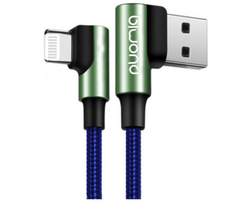 Cable Acodado USB 2.0 a Lightning Azul / Verde Biwond (Espera 2 dias)