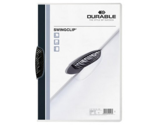 DOSSIER CON CLIP SWINGCLIP 30 H A4 NEGRO DURABLE 2260-01 (MIN25) (Espera 4 dias)