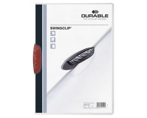 DOSSIER CON CLIP SWINGCLIP 30 H A4 ROJO DURABLE 2260-03 (MIN25) (Espera 4 dias)