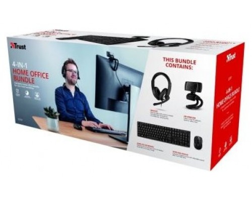 PACK TECLADO MOUSE HEADSET Y WEBCAM TRUST BUNDLE HOME