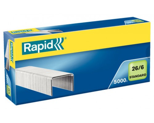 CAJA 5000 GRAPAS 26/6 ESTÁNDAR GALVANIZADAS RAPID 24861800 (Espera 4 dias)