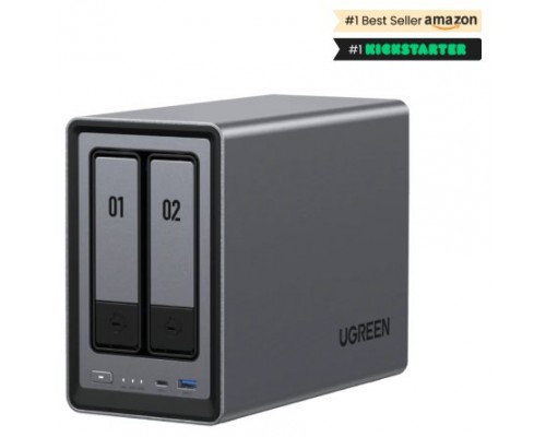 Ugreen NASync DXP2800 NAS System 2-Bay Compacto Intel&reg; N N100 8 GB DDR5 0 TB UGOS Pro Negro (Espera 4 dias)