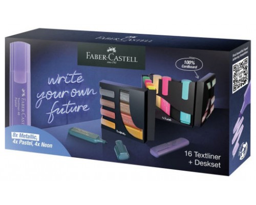 Faber-Castell 254603 marcador 16 pieza(s) Punta de cincel Metálico, Multicolor, Pastel (Espera 4 dias)