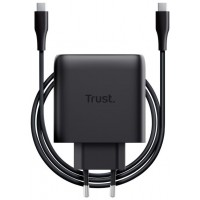 CARGADOR PARED/VIAJE USB-C 65W + CABLE USB-C 2 M MAXO NEGRO TRUST (Espera 4 dias)
