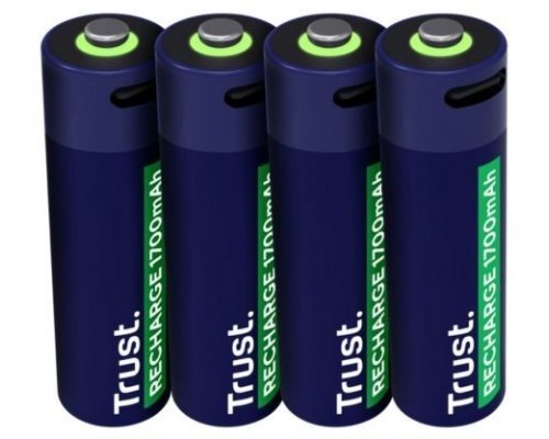 PILAS AA RECARGABLE TRUST USB-C 1700 mAh PACK 4