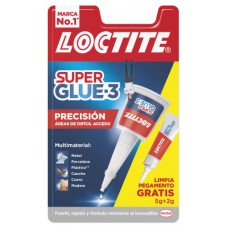 ADHESIVO INSTANTANEO SUPER GLUE-3 5GR + 2 GR.LIMPIA PEGAMENTO PRECISIÓN LOCTITE 2712223 (Espera 4 dias)