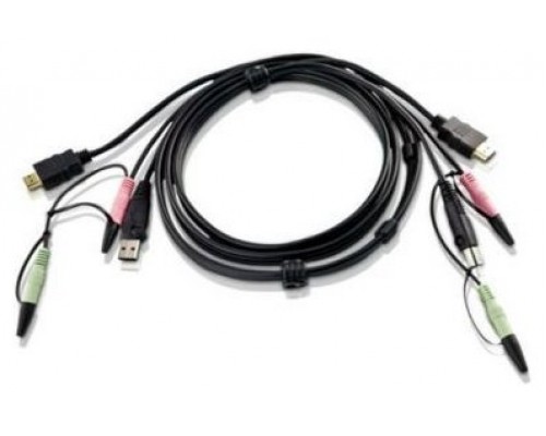 Aten 2L-7D02UH cable para video, teclado y ratón (kvm) 1,8 m Negro (Espera 4 dias)