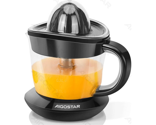 EXPRIMIDOR ELECTRICO DE CITRICOS 40W 0.7L NEGRO AIGOSTAR (Espera 4 dias)