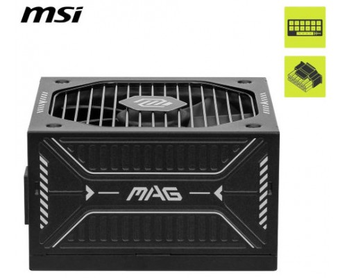 FUENTE ALIMENTACION MSI MAG A750GLS PCIE5,PSU,750W,80 PLUS GOLD,MODULAR,120MM,ACTIVE PFC,PCI-E 5.0 (16 PIN)X1,PCI-E (6+2 PIN)X4,SATA (15 PIN)X5 (Espera 4 dias)