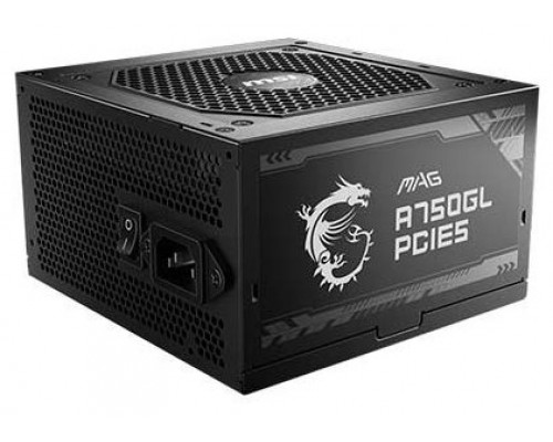 MSI MAG A750GL PCIE5 unidad de fuente de alimentación 750 W 20+4 pin ATX ATX Negro (Espera 4 dias)