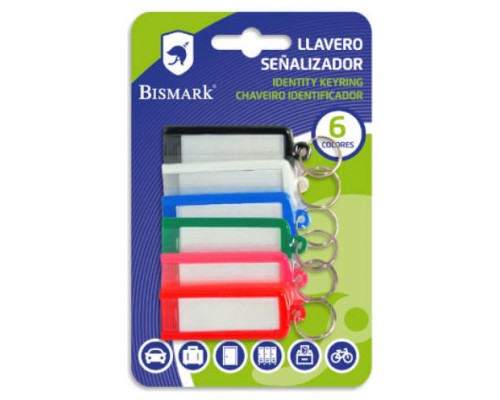 BLISTER 6 LLAVEROS SEÑALIZADORES BISMARK 317818 (Espera 4 dias)