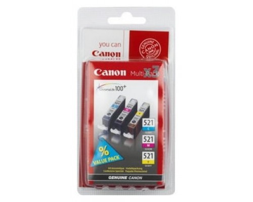 MULTIPACK 3 CARTUCHOS CANON TINTA CLI-521 C/M/Y (Espera 4 dias)