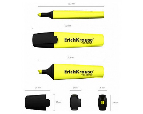 FLUORESCENTE VISIOLINE V-12, COLOR: AMARILLO ERICH KRAUSE 32496 (MIN10) (Espera 4 dias)