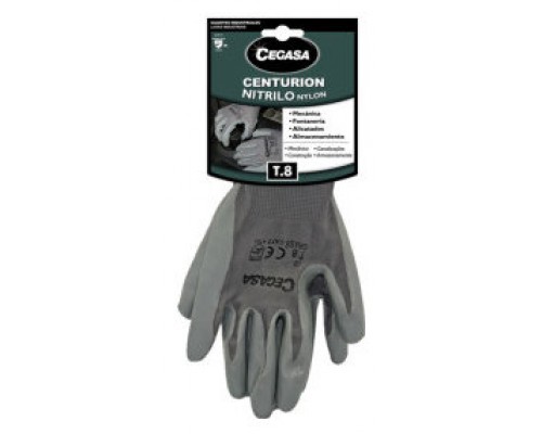 GUANTES DE TRABAJO CENTURION NITRILO/NYLON GRIS T8-MEDIANA M CEGASA 327099 (Espera 4 dias)