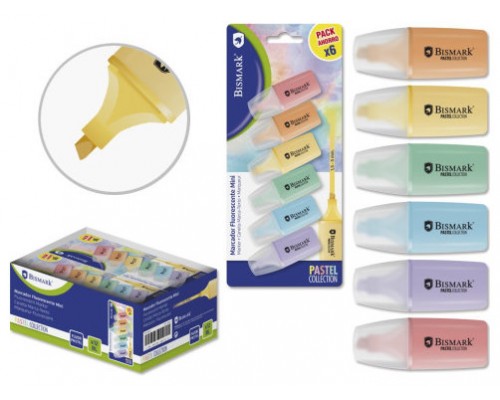 Bismark Mini Rotulador Fluorescente Pastel Blister 6 Uds (Espera 4 dias)