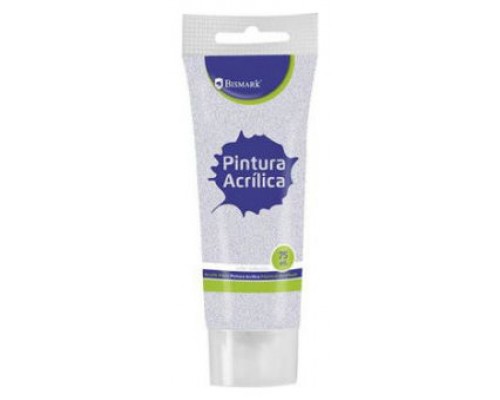 BOTE PINTURA ACRILICA 75 ML PLATA CON GLITTER BISMARK 328673 (Espera 4 dias)