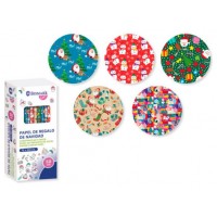 PAPEL DE REGALO NAVIDAD COLORS 70X200 BISMARK 329859 (MIN50) (Espera 4 dias)