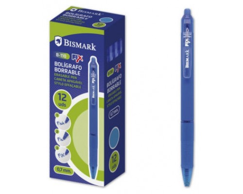 BOLIGRAFO BORRABLE C/CLIP AZUL BISMARK 330215 (MIN12) (Espera 4 dias)