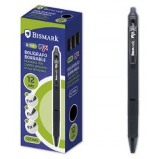 BOLIGRAFO BORRABLE C/CLIP NEGRO BISMARK 330216 (MIN12) (Espera 4 dias)