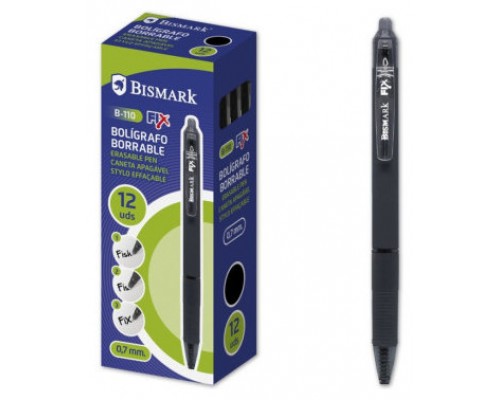 BOLIGRAFO BORRABLE C/CLIP NEGRO BISMARK 330216 (MIN12) (Espera 4 dias)