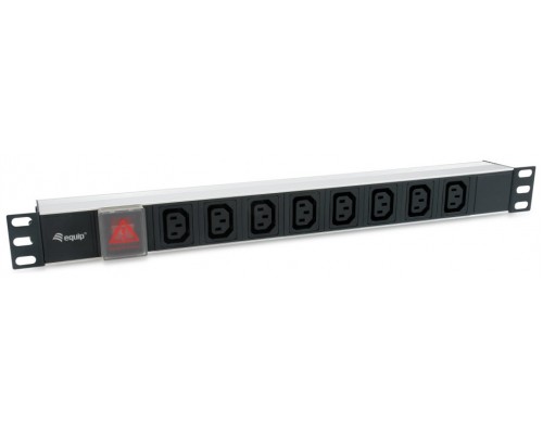 REGLETA ALIMENTACION ALUMINIO RACK 19" 1U 8 TOMAS