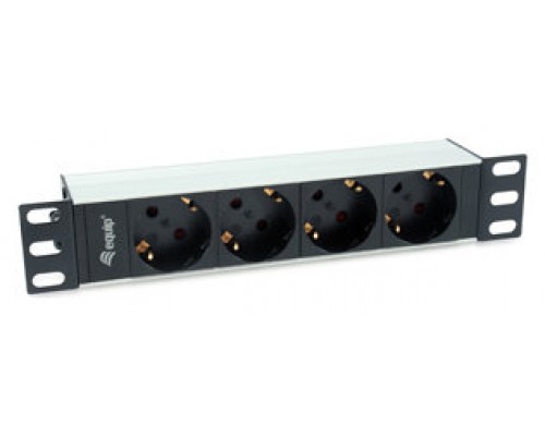 REGLETA ALIMENTACION ALUMINIO RACK 10" 1U 4 TOMAS