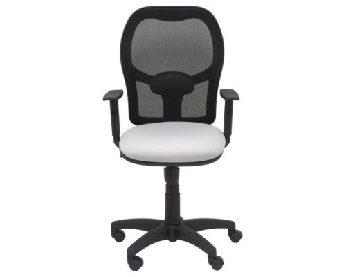 PIQUERAS Y CRESPO Silla Alocen malla negra asiento bali gris claro brazos regulables