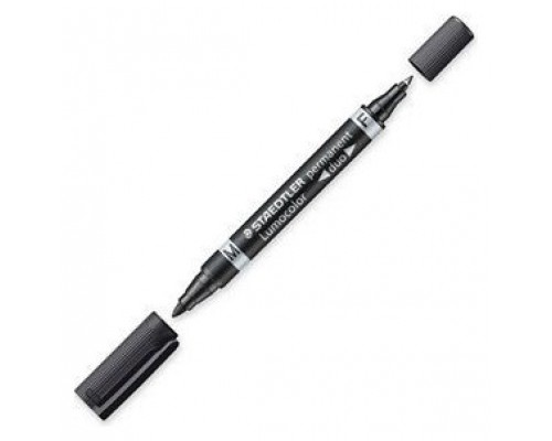 MARCADOR DUO LUMOCOLOR PERMANENTE PUNTAS 0,6/1MM. 1MM. NEGRO STAEDTLER 348-9 (MIN10) (Espera 4 dias)