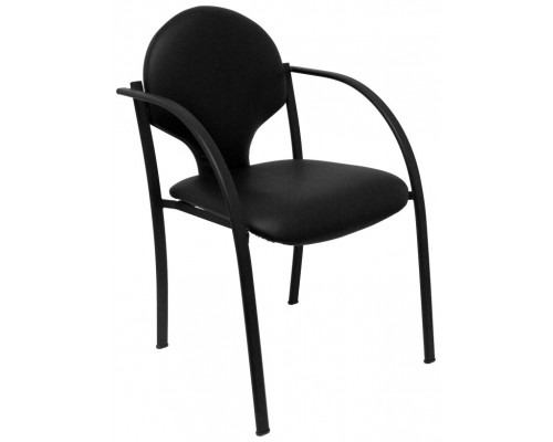 PIQUERAS Y CRESPO Pack 2 sillas Hellin chasis negro similpiel negro