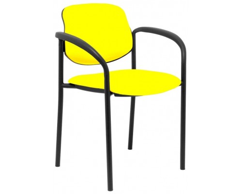 PIQUERAS Y CRESPO NOWY STYL Silla fija Styl similpiel amarillo chasis negro con brazos