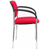 PIQUERAS Y CRESPO NOWY STYL Silla fija Styl bali rojo chasis cromo con brazos-25912 PIQUERAS Y CRESPO NOWY STYL Silla fija Styl bali rojo chasis cromo con brazos
