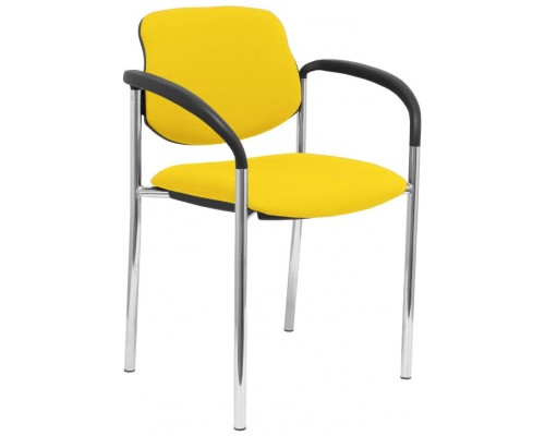 PIQUERAS Y CRESPO NOWY STYL Silla fija Styl bali amarillo chasis cromo con brazos