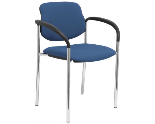 PIQUERAS Y CRESPO NOWY STYL Silla fija Styl bali azul marino chasis cromo con brazos