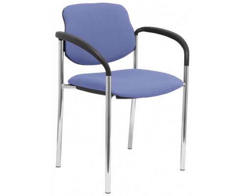PIQUERAS Y CRESPO NOWY STYL Silla fija Styl bali azul claro chasis cromo con brazos