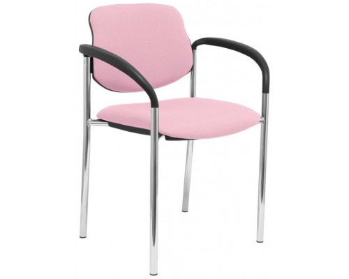 PIQUERAS Y CRESPO NOWY STYL Silla fija Styl bali rosa chasis cromo con brazos