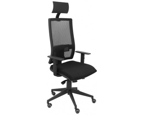PIQUERAS Y CRESPO Silla Horna traslack bali negro brazos 1D con cabecero fijo