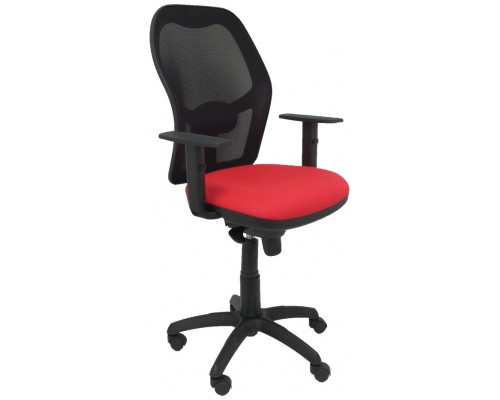 PIQUERAS Y CRESPO Silla Jorquera malla negra asiento bali rojo