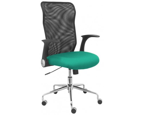 PIQUERAS Y CRESPO Silla Minaya respaldo malla negro asiento bali verde esmeralda