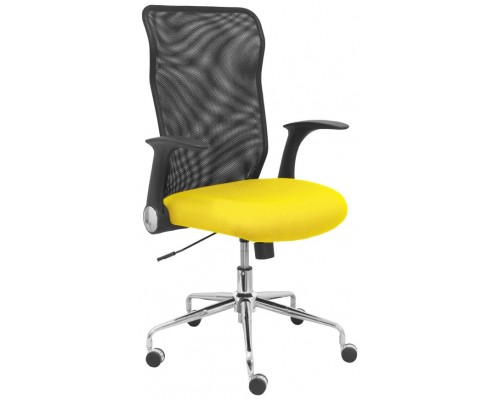 PIQUERAS Y CRESPO Silla Minaya respaldo malla negro asiento bali amarillo