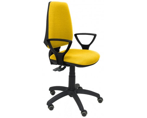 PIQUERAS Y CRESPO Silla Elche S bali amarillo brazos fijos ruedas de parque