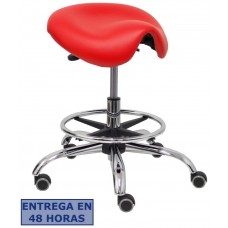 PIQUERAS Y CRESPO Taburete Zarza sin respaldo similpiel rojo