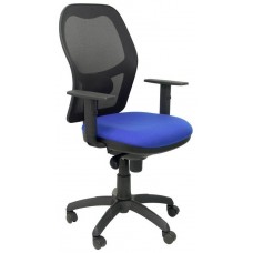 PIQUERAS Y CRESPO Silla Jorquera malla negra asiento bali azul